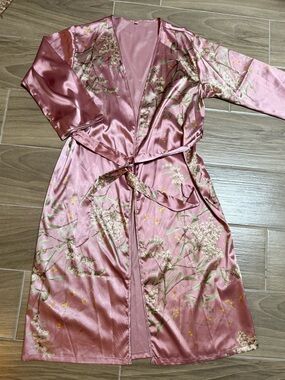 Silky Floral Robe